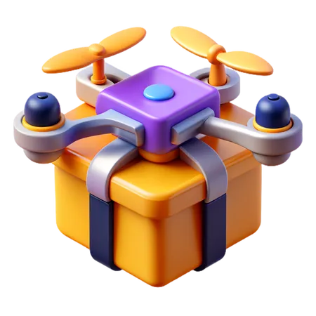 Drone delivery  3D Icon