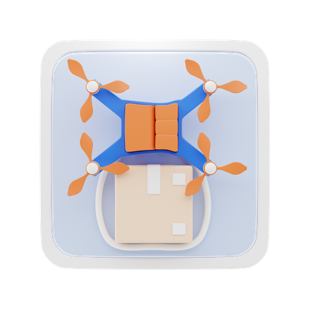 드론 배달  3D Icon