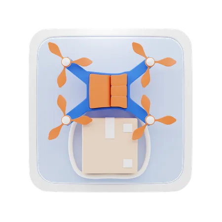 드론 배달  3D Icon