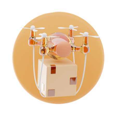 Drone Delivery  3D Icon