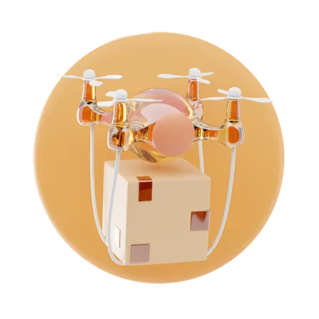 Drone Delivery  3D Icon