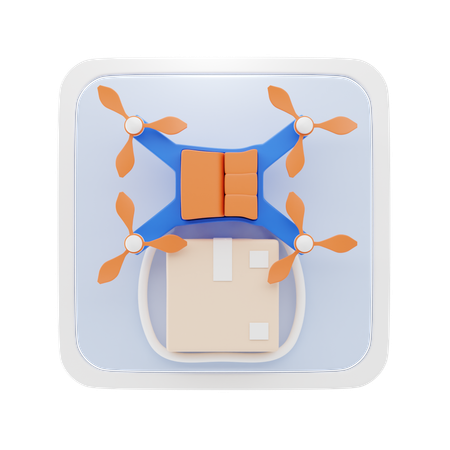 Drone Delivery  3D Icon