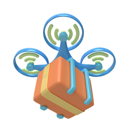 Drone Delivery  3D Icon