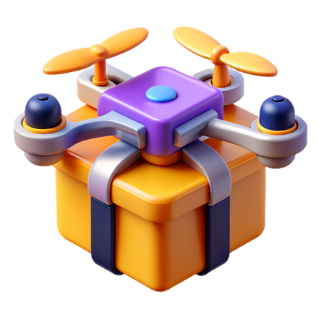 Drone delivery  3D Icon