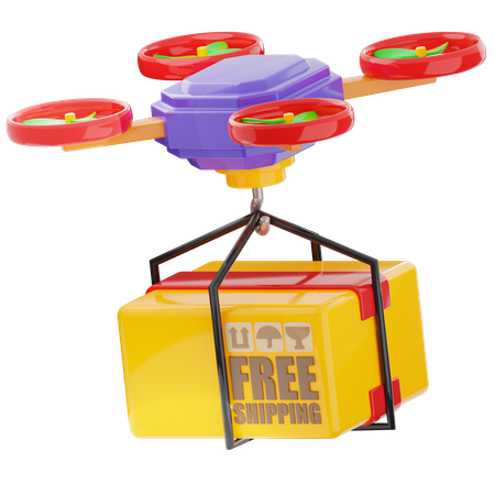 Drone Delivery  3D Icon