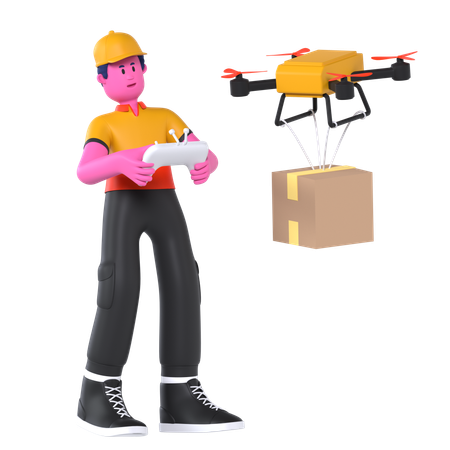 Drone Delivery  3D Icon