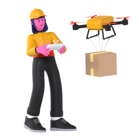 Drone Delivery  3D Icon