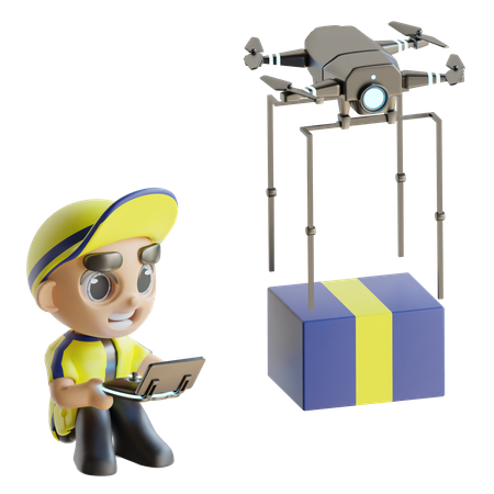 Drone Delivery  3D Illustration