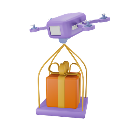 Drone delivery 3D Illustration