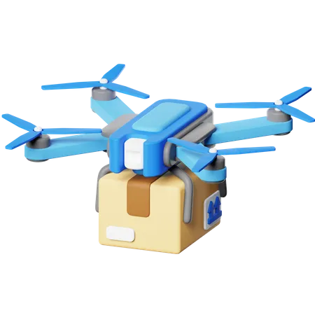 Shipping Package With Drone 3 D Icon 3D Icon