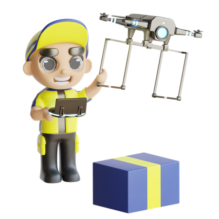 Drone Delivery Service  3D Icon