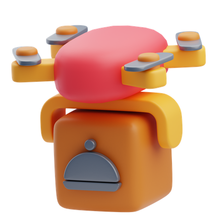 Drone Food Delivery  3D Icon