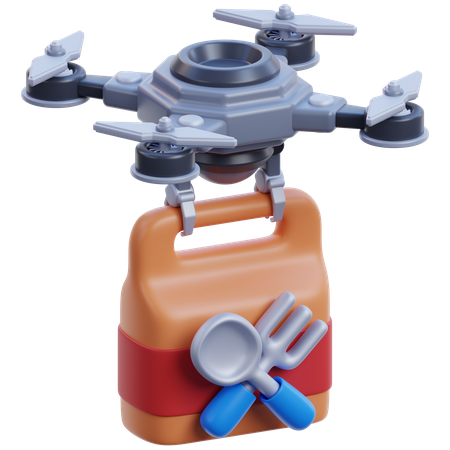 Drone Food Delivery  3D Icon