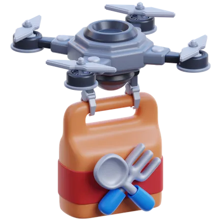 Drone Food Delivery  3D Icon