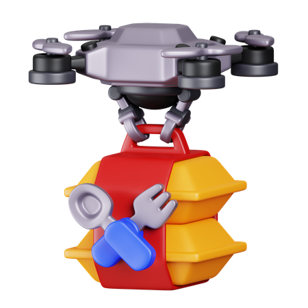 Drone Food Delivery  3D Icon