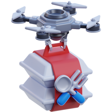 Drone Food Delivery  3D Icon