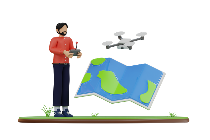 Drone operator  3D Illustration