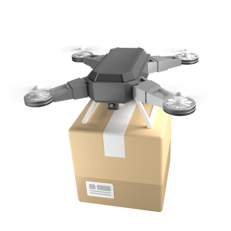 Drone package delivery  3D Icon