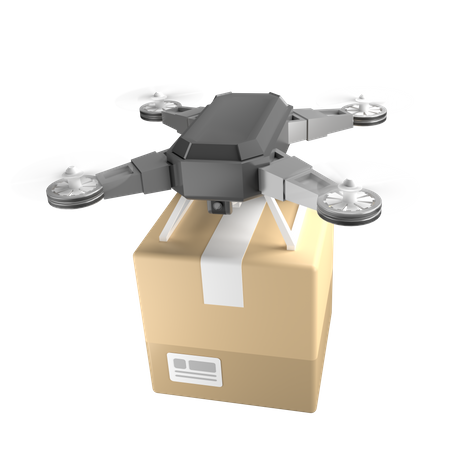 Drone package delivery 3D Illustration