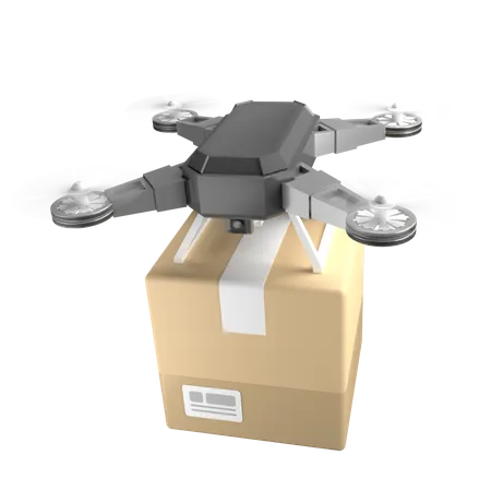Drone package delivery  3D Illustration