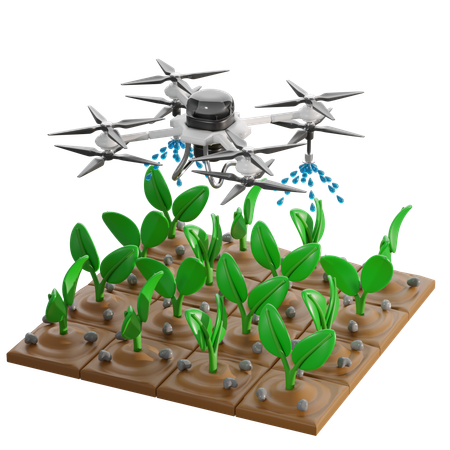 드론 살포  3D Icon