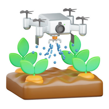 Drone Watering  3D Icon