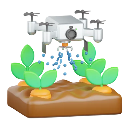 Drone Watering  3D Icon