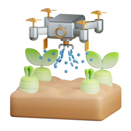 Drone Watering  3D Icon