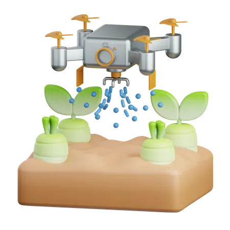 3 D Rendering Drone Isolated Useful For Agriculture Technology Smart Farm And Innovation Design 3D Icon