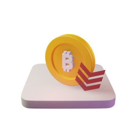 Drop Bitcoin  3D Illustration