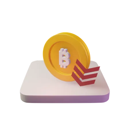 Drop Bitcoin  3D Illustration