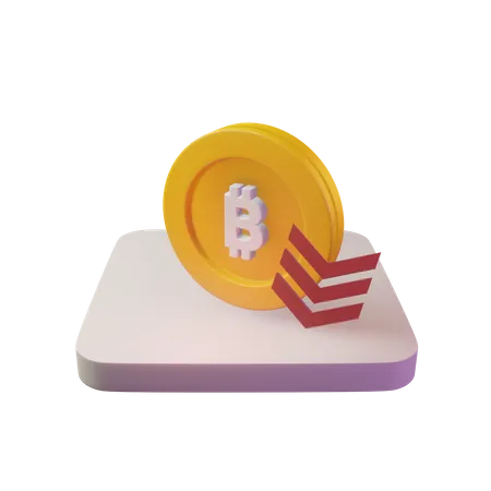 Drop Bitcoin 3D Illustration