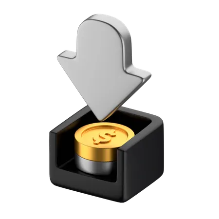 Drop Coin  3D Icon