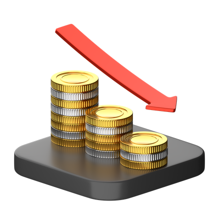 Drop Coins  3D Icon