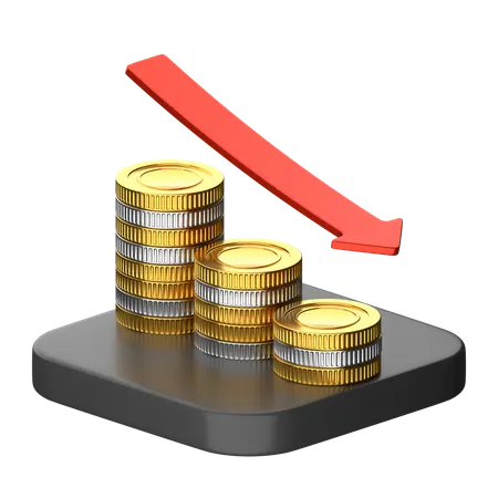 Drop Coins  3D Icon