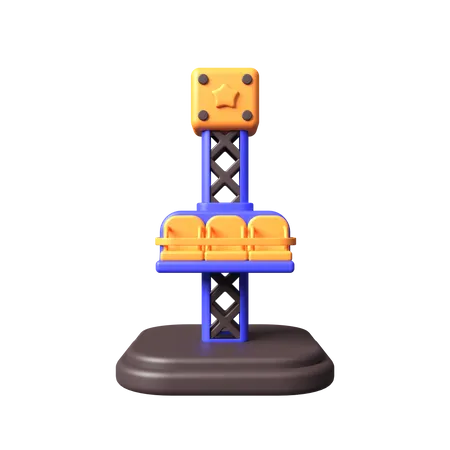 Drop Tower Ride  3D Icon