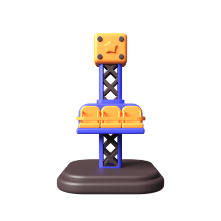 Drop Tower Ride  3D Icon