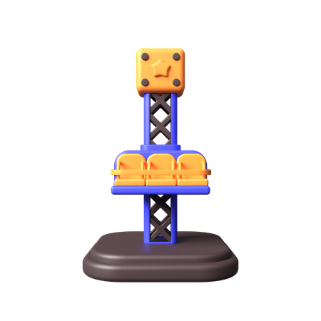 Drop Tower Ride  3D Icon