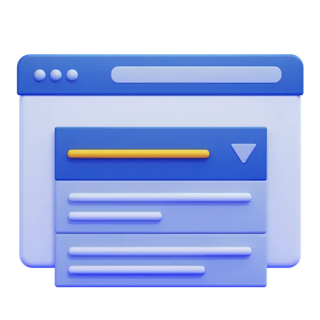 Dropdown Menu  3D Icon