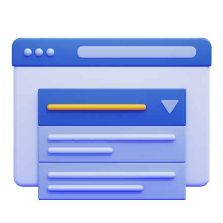 Dropdown Menu  3D Icon