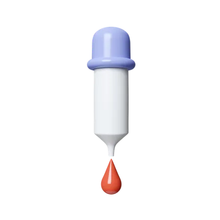 3 D Dropper Pipette Icon Medicine Dropper Icon Isolated On White Background 3 D Rendering Illustration Clipping Path 3D Icon