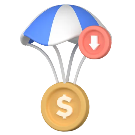 Dropping Dollar Value  3D Icon