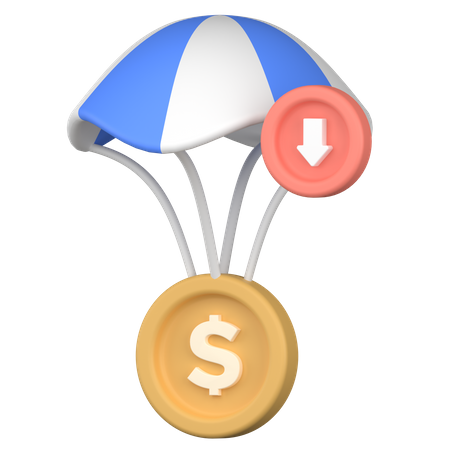 Dropping Dollar Value  3D Icon