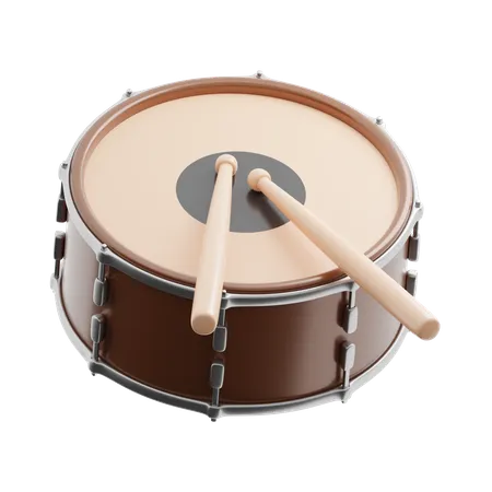 Drum with drumstick  3D Icon