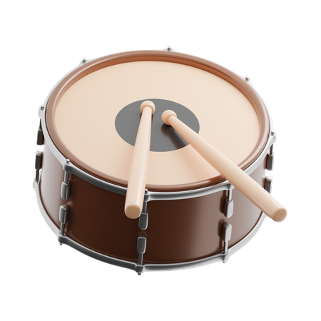 Drum with drumstick  3D Icon