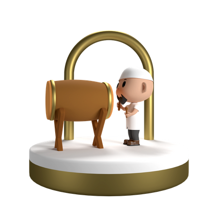Drumming On Eid Mubarak  3D Icon