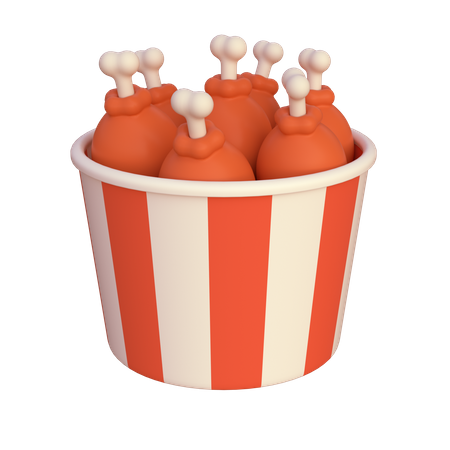 Drumstick Bucket  3D Icon