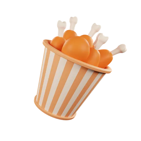 Drumstick Bucket  3D Icon