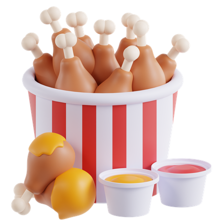 Drumstick Bucket  3D Icon