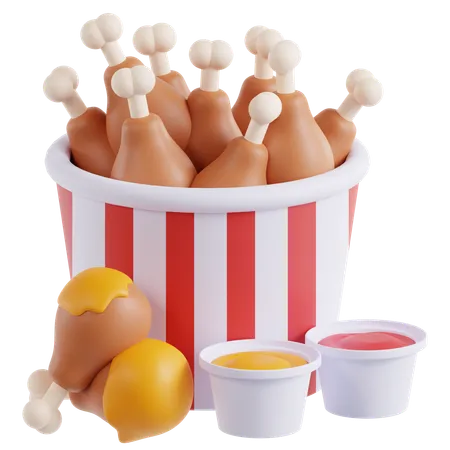 Drumstick Bucket  3D Icon